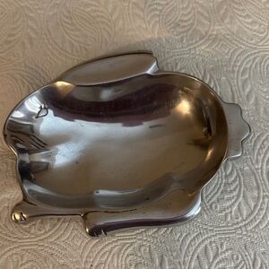 Silver Rabbit-Shaped Dish